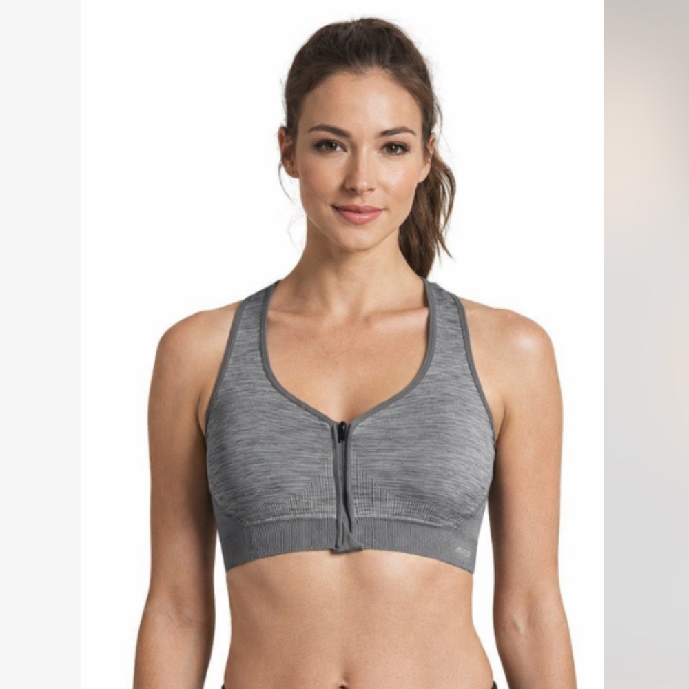 Avia Women’s Seamless Zip Front Sports Bra